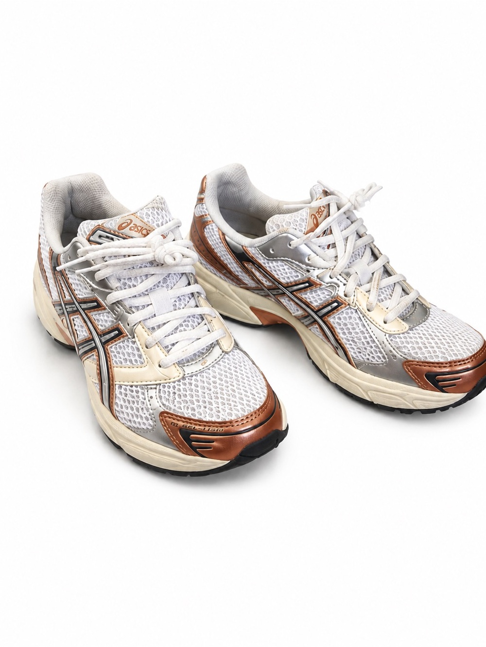 ASICS Gel 1130 Women's White, Copper and Gray Athletic Running Shoes